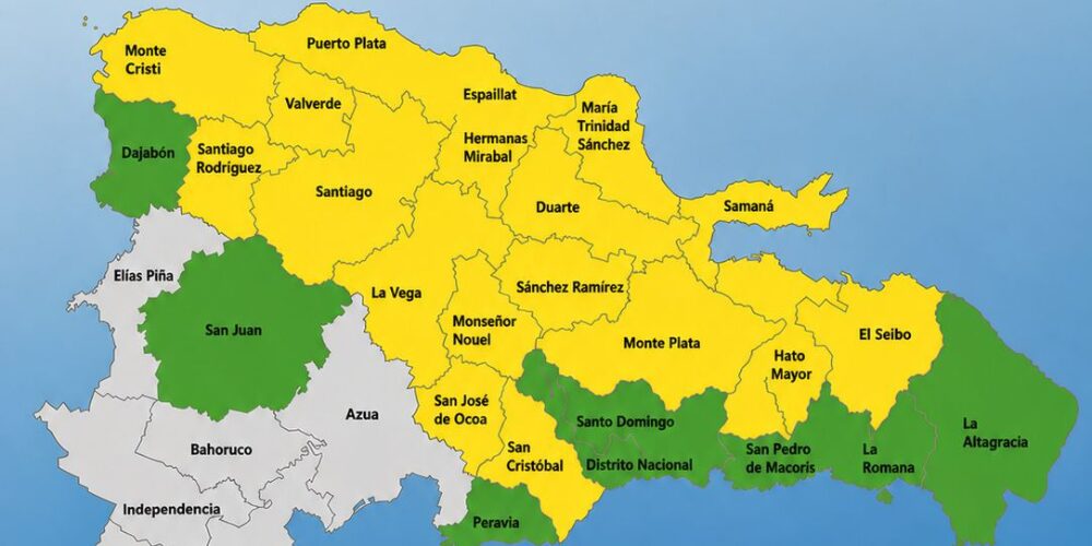 COE mantiene 18 provincias en alerta amarilla y 8 en verde por lluvias y riesgos de inundaciones