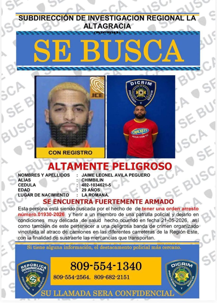 Policía identifica y busca a tres hombres por ataque armado contra patrulla en Higüey; sargento mayor resulta herido