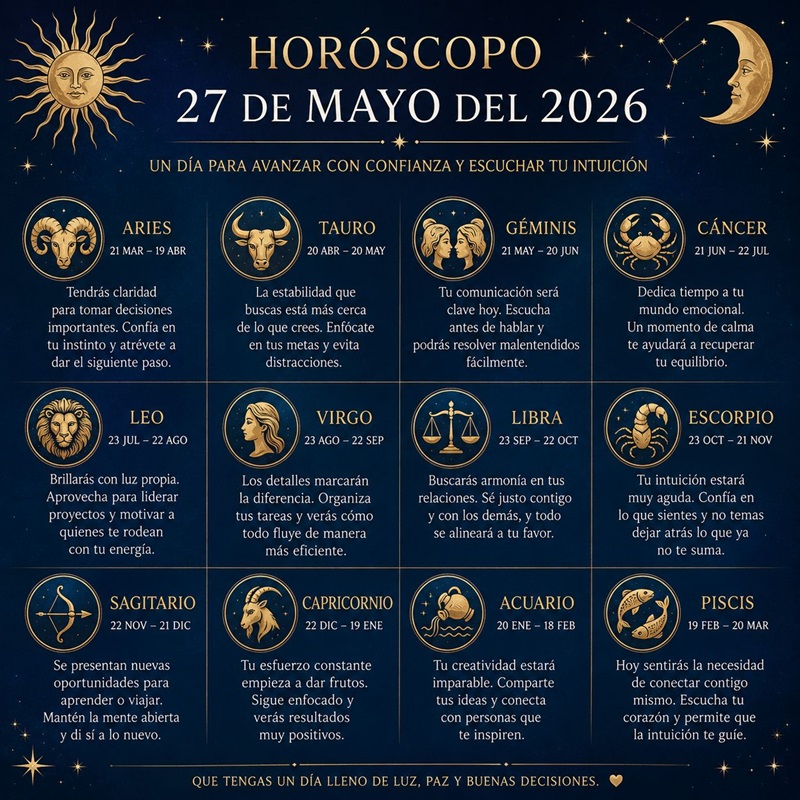 Horóscopo del 27 de mayo de 2026
