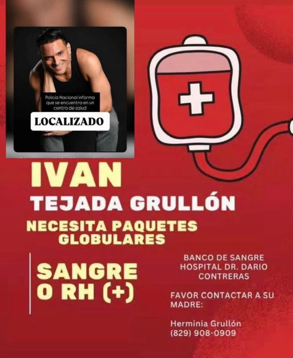 Solicitan donantes de plaquetas para Iván Tejada luego de sufrir un accidente de tránsito