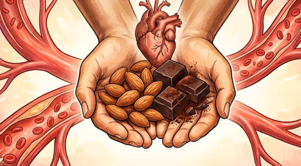 Cómo afectan las almendras y el chocolate negro al colesterol, según la ciencia