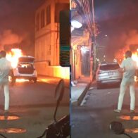 Dos vehículos se incendian en plena Zona Colonial del Distrito Nacional