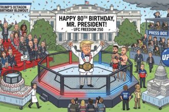 Trump celebra su cumpleaños 80 con evento tipo UFC en la Casa Blanca que reúne política, celebridades y deporte de alto nivel