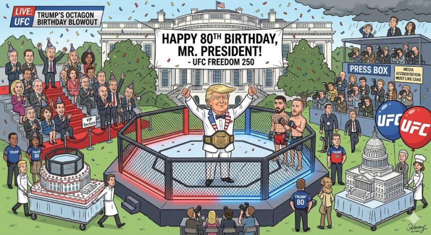 Trump celebra su cumpleaños 80 con evento tipo UFC en la Casa Blanca que reúne política, celebridades y deporte de alto nivel
