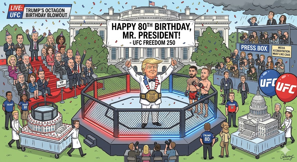 Trump celebra su cumpleaños 80 con evento tipo UFC en la Casa Blanca que reúne política, celebridades y deporte de alto nivel