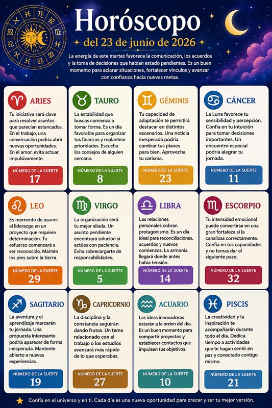 Horóscopo del 23 de junio de 2026