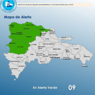 COE coloca nueve provincias en alerta verde por aguaceros y tronadas
