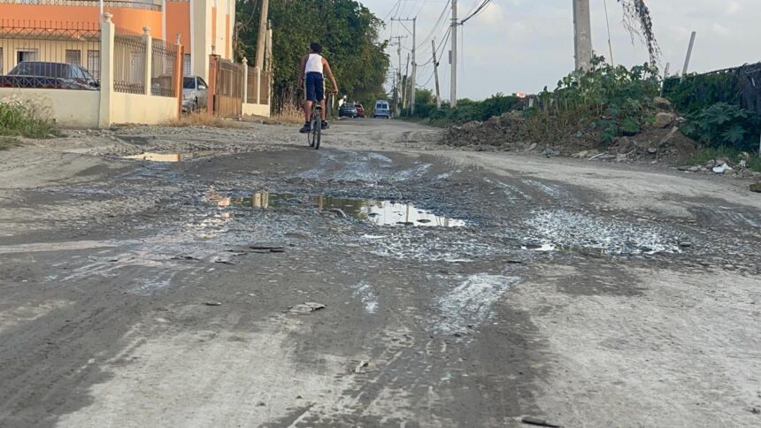 Comunitarios marchan en Santiago para exigir arreglo de calles; denuncian seis meses de trabajos sin avances
