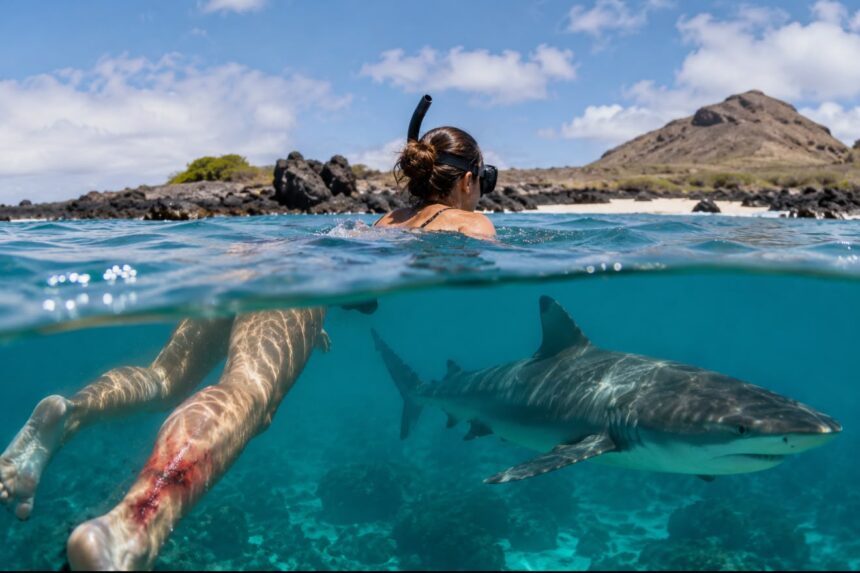 Un tiburón ataca a una turista australiana en una pierna en las islas Galápagos de Ecuador