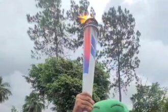 Senador Héctor Acosta participa en recibimiento de la Antorcha de los Juegos Centroamericanos y del Caribe 2026