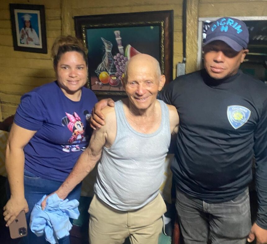 Policía Nacional localiza sano y salvo a adulto mayor reportado como desaparecido en Puerto Plata