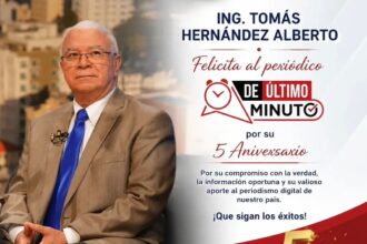 Tomás Hernández Alberto felicita a De Último Minuto por su quinto aniversario