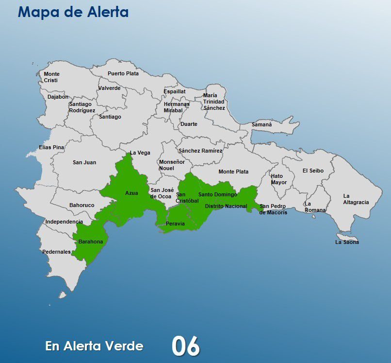 COE emite alerta verde para seis provincias por lluvias asociadas a onda tropical