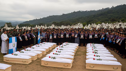 En Guatemala entierran a 68 víctimas del conflicto armado después de 44 años