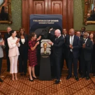 Sheinbaum da “cordial bienvenida” a Infantino en el Palacio Nacional antes de la inauguración