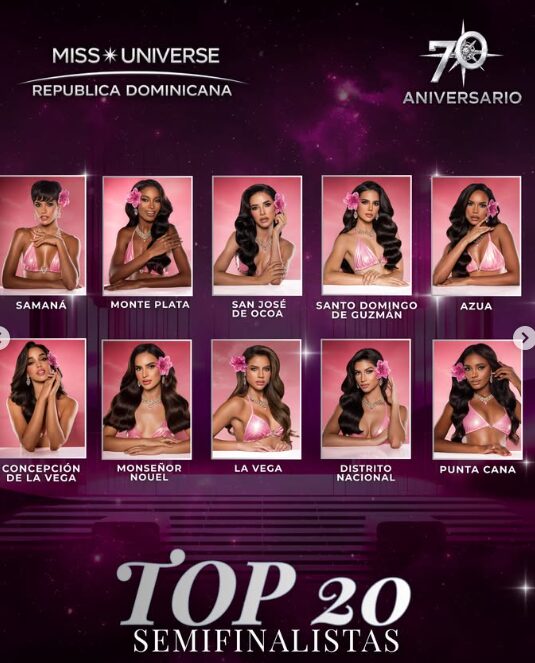 Miss República Dominicana Universo 2026 revela su Top 20 de semifinalistas
