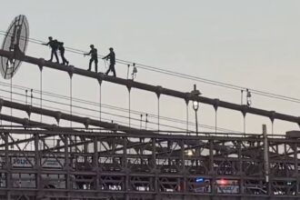 Una mujer se trepó por los cables del Puente de Brooklyn a 85 metros de altura y paralizó la hora pico en Nueva York