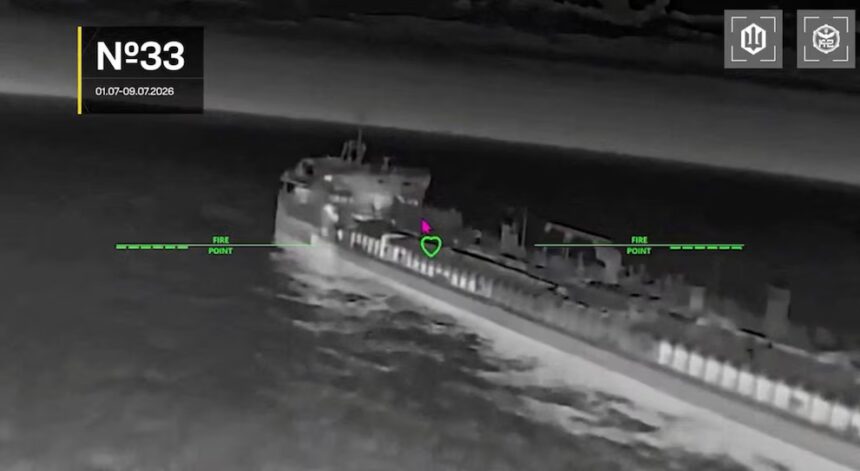 Ucrania atacó 21 buques de la flota fantasma rusa en el mar de Azov