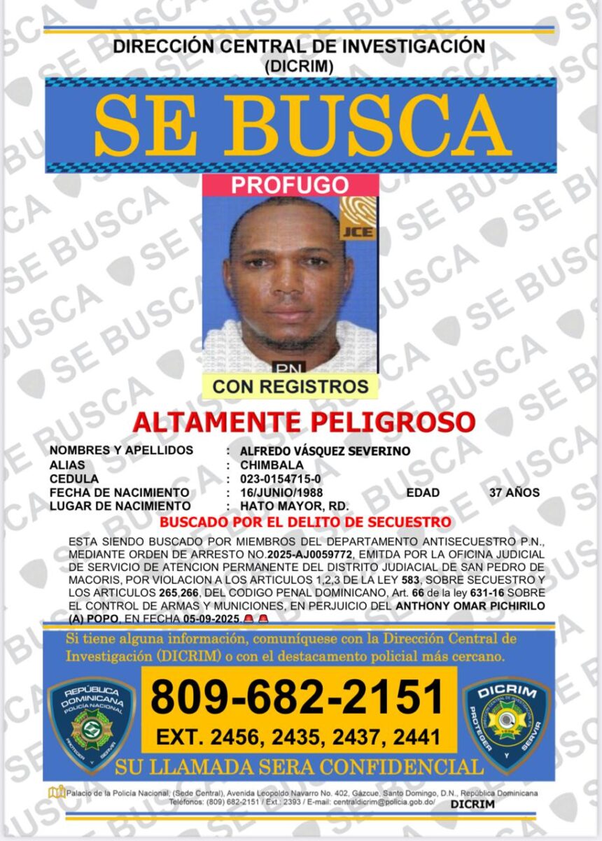 Policía Nacional activa búsqueda de ocho prófugos requeridos por distintos casos de rapto