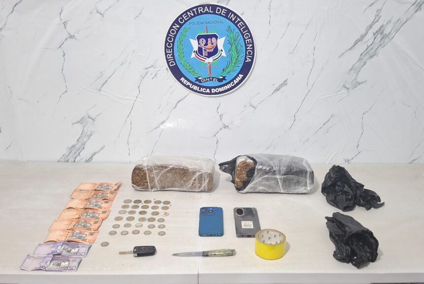 DINTEL ocupa más de ocho libras de presunta marihuana y arresta a dos hombres durante operativo