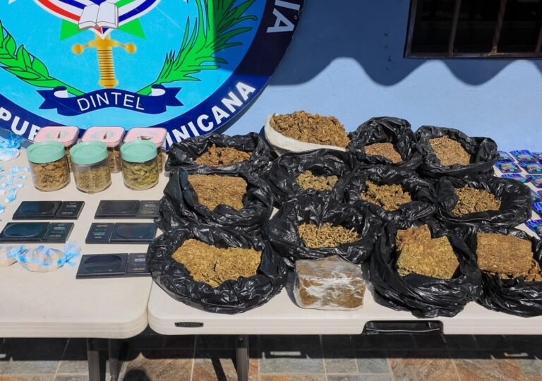 Operativo del DINTEL en Capotillo deja drogas, 46 tragamonedas y más de mil tarjetas presuntamente destinadas a clonación