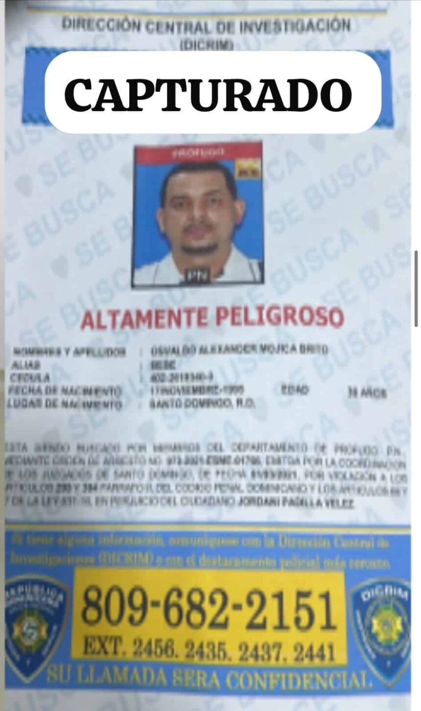 Policía captura a hombre que llevaba cuatro años prófugo por homicidio en Santo Domingo Este
