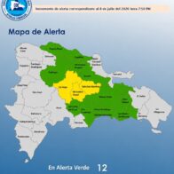 COE activa alertas por lluvias: tres provincias pasan a amarilla y 12 quedan bajo alerta verde