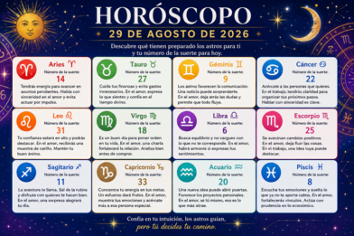 Horóscopo del 29 de agosto de 2026: descubre qué tienen preparado los astros para tu signo