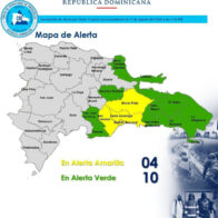 COE eleva a cuatro las demarcaciones en alerta amarilla y mantiene diez en verde por onda tropical