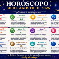 Horóscopo del 30 de agosto de 2026: descubre el número de la suerte de tu signo
