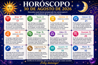 Horóscopo del 30 de agosto de 2026: descubre el número de la suerte de tu signo