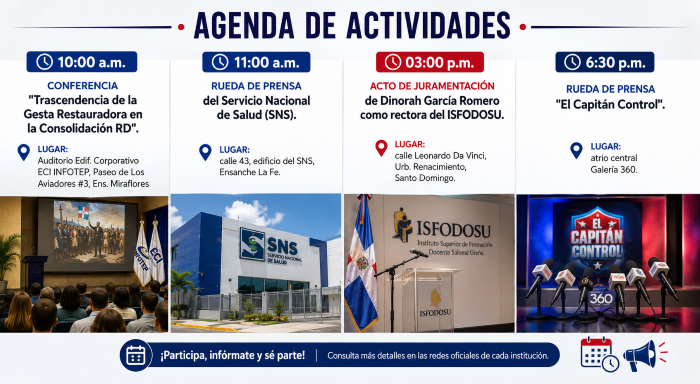 Agenda del día: martes 18 de agosto de 2026
