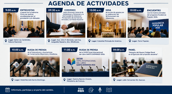 Agenda del día: martes 25 de agosto de 2026