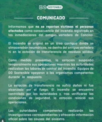 Incendio en las inmediaciones del antiguo vertedero de Cancino fue controlado sin víctimas ni daños a la estación de transferencia