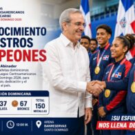 Abinader recibirá a medallistas dominicanos de Santo Domingo 2026 en acto de reconocimiento