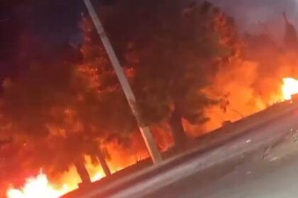 Incendio en las proximidades del Palacio de Justicia genera alarma en la Circunvalación Sur de Santiago