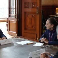 Sheinbaum se reúne con John E. Waldron, director de uno de los bancos más grandes del mundo