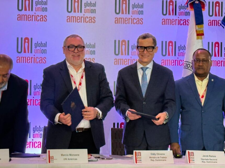 Ministerio de Trabajo y UNI Américas firman acuerdo para fortalecer el diálogo social y el trabajo decente en RD