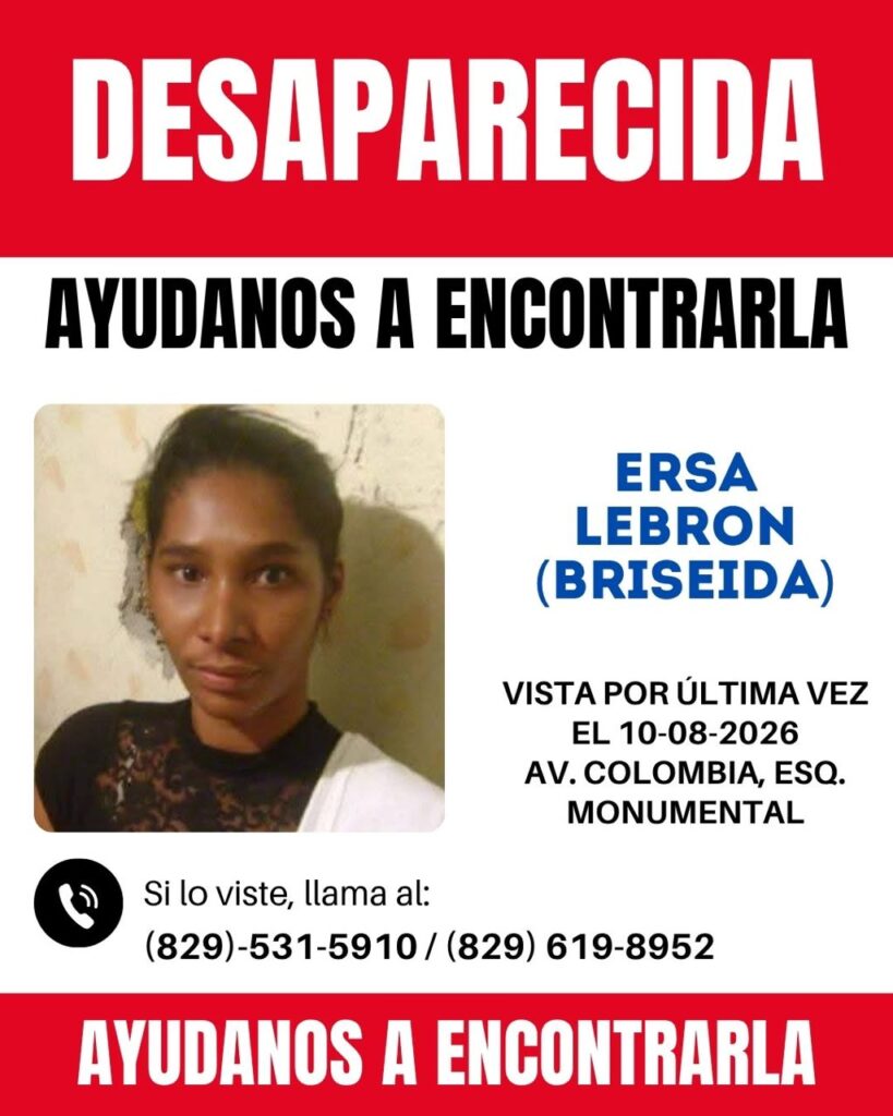 Reportan desaparición de Ersa Lebrón, vista por última vez en las proximidades del kilómetro 13