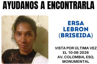 Reportan desaparición de Ersa Lebrón, vista por última vez en las proximidades del kilómetro 13