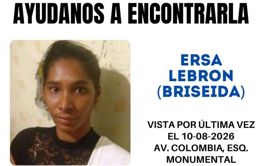 Reportan desaparición de Ersa Lebrón, vista por última vez en las proximidades del kilómetro 13