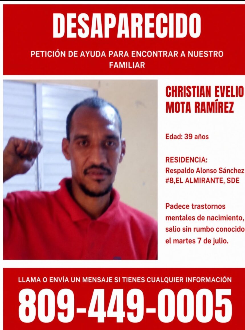 Hombre con trastorno bipolar y esquizofrenia lleva más de un mes desaparecido; familia pide ayuda