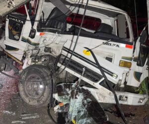 Camión impacta poste eléctrico en la carretera Salcedo-Moca