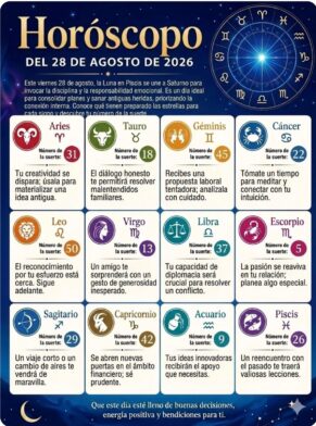 Horóscopo del 28 de agosto de 2026: descubre tu número de la suerte