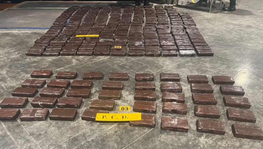 Costa Rica incauta 256 paquetes de cocaína y detiene a ocho