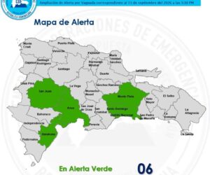COE mantiene alerta verde en seis demarcaciones por vaguada