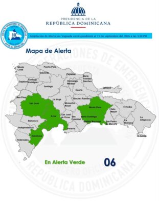 COE mantiene alerta verde en seis demarcaciones por vaguada