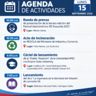 Agenda del día: martes 15 de septiembre de 2026