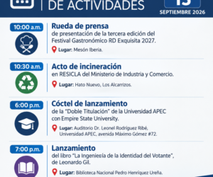 Agenda del día: martes 15 de septiembre de 2026