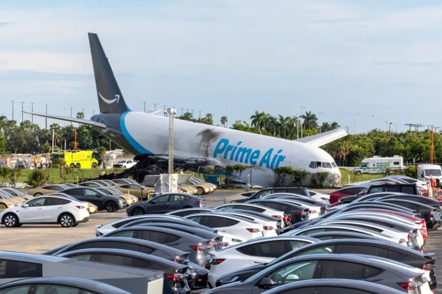 Avión de Amazon que se estrelló en Miami impactó furgoneta con siete personas